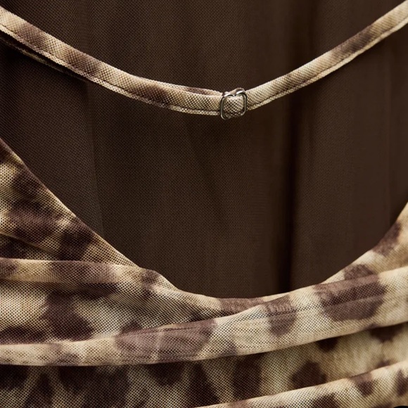 Zara ANIMAL PRINT TULLE DRESS Size Small NWT | LEOPARD REF 5039/813 - Picture 8 of 9